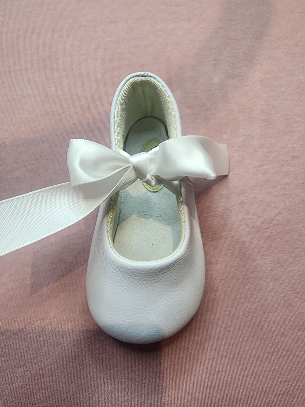 Adorable Baby Ballerina/Balet Shoe With Satin Ribbons. Real Soft Leather. Size 3